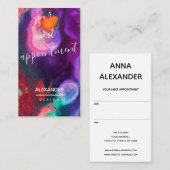 Orange Lila Abstrakte Farbe Terminkarte (Vorne/Hinten)