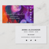 Orange Lila Abstrakte Farbe Treuekarte (Vorne/Hinten)