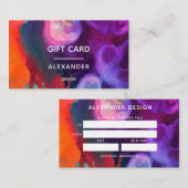 Orange Lila Abstrakte Farbe Visitenkarte (Vorne/Hinten)