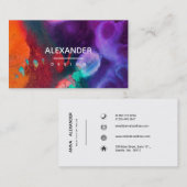 Orange Lila Abstrakte Farbe Visitenkarte (Vorne/Hinten)