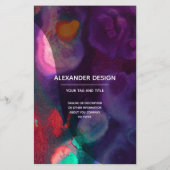 Orange Lila Abstrakte Wasserfarbe, Dienstleistunge Flyer (Hinten)