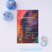 Orange Lila Abstrakte Wasserfarbe, Dienstleistunge Flyer (Einzeln)