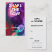 Orange Lila Abstrakte Wasserfarbe Empfehlungskarte (Vorne/Hinten)