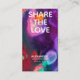 Orange Lila Abstrakte Wasserfarbe Empfehlungskarte