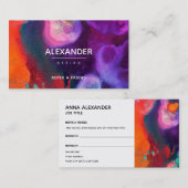 Orange Lila Abstrakte Wasserfarbe Empfehlungskarte (Vorne/Hinten)