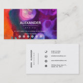 Orange Lila Abstrakte Wasserfarbe Loyalität Treuekarte (Vorne/Hinten)