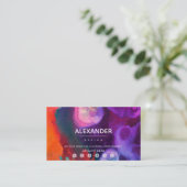 Orange Lila Abstrakte Wasserfarbe Loyalität Treuekarte (Stehend Vorderseite)