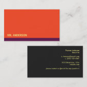 Orange Lila Background Visitenkarte (Vorne/Hinten)