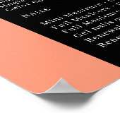 Orange, Lila & Black Pricelist Salon Poster (Ecke)