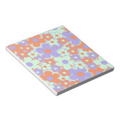 Orange Lila Blue Retro Y2K 70er Blume Muster Notizblock (angewinkelt)