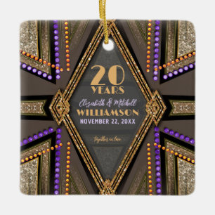 Orange Lila Boho-Chic 20 Jahre Jubiläum Keramikornament