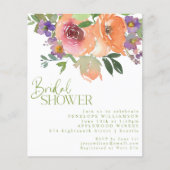 Orange Lila botanisches Brautparty (Vorderseite)