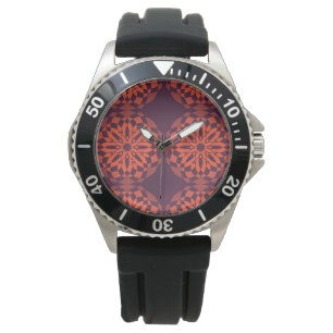 Orange lila coole, einzigartige, trendige Blume ab Armbanduhr