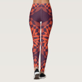 Orange lila coole, einzigartige, trendige Blume ab Leggings (Rückseite)