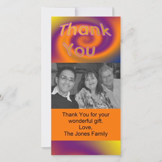 orange Lila danken Ihnen Dankeskarte (Vorderseite)