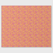 Orange Lila Floral Botanisch Moderne Weihnachten Geschenkpapier (Flach)
