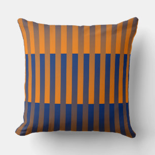 Orange Lila gestreiftes Muster Kissen