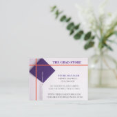 Orange & Lila Graduation Cap für Einzelhändler Visitenkarte (Stehend Vorderseite)