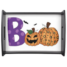 ORANGE & LILA HALLOWEEN PUMPKINS & BOO