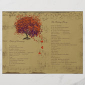 Orange & Lila Heart Leaf Tree Wedding Program (Rückseite)
