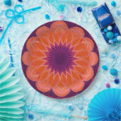 Orange Lila Kaleidoskop Pappteller (Party)