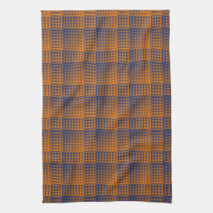 Orange Lila Karo abstraktes Muster Geschirrtuch