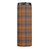 Orange Lila Karo abstraktes Muster Thermosbecher (Rückseite)