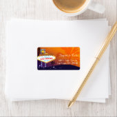 Orange Lila Las Vegas Wedding Address Adressaufkleber (Insitu)