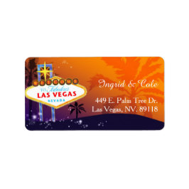 Orange Lila Las Vegas Wedding Address Adressaufkleber