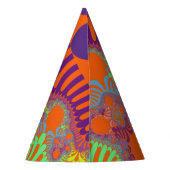 Orange Lila Mod Party Partyhütchen (Rückseite)