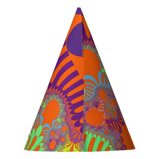 Orange Lila Mod Party Partyhütchen (Rückseite)