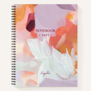 Orange & Lila   Moderne abstrakte Kunst personalis Notizblock