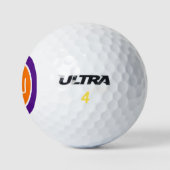 Orange Lila Monogram Initials Personalisiert Golfball (Logo)
