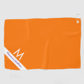 Orange Lila Monogram Name Modern Custom Golfhandtuch (Horizontal)