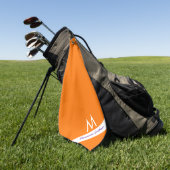 Orange Lila Monogram Name Modern Custom Golfhandtuch (Gras)