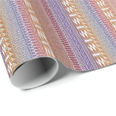 Orange Lila Ombre Geo Aztec Tribal Print Pattern Geschenkpapier (Rolleneckpunkt)