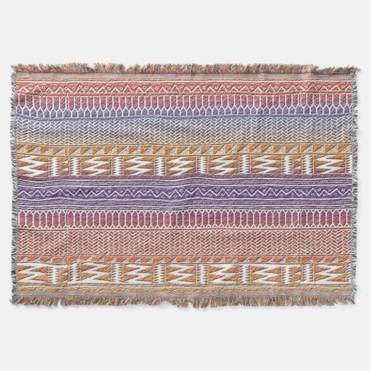 Orange lila Ombre Geo aztekisches Stammes- Decke (Vorderseite)