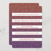 Orange lila Party Imitat-Glitzer Ombre Bonbon-16 Einladung (Vorne/Hinten)