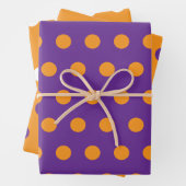 Orange Lila Polka Dot Circles Geometrisches Muster Geschenkpapier Set (Beispiel)