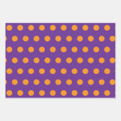 Orange Lila Polka Dot Circles Geometrisches Muster Geschenkpapier Set (Vorderseite)