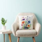 Orange Lila Red Blue Watercolor Blume Kissen (Stuhl )
