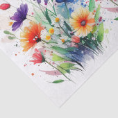 Orange Lila Red Blue Watercolor Blume Seidenpapier (Ausschnitt)