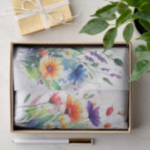 Orange Lila Red Blue Watercolor Blume Seidenpapier (Geschenk)