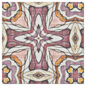 Orange Lila Retro Chic Nouveau Deko Muster Stoff (Nahaufnahme)