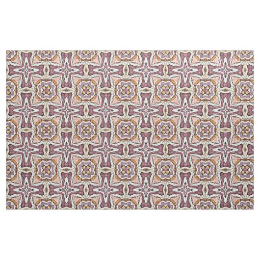 Orange Lila Retro Chic Nouveau Deko Muster Stoff (Fat Quarter (45,7 x 55,9 cm))