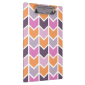 Orange lila rosa geometrisches Zickzack Muster Klemmbrett (Rechts)