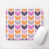 Orange lila rosa geometrisches Zickzack Muster Mousepad (Mit Mouse)