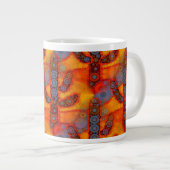 Orange Lila Saguaro Cactus Mosaic Jumbo-Tasse (Vorderseite Rechts)