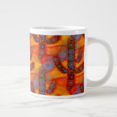 Orange Lila Saguaro Cactus Mosaic Jumbo-Tasse (Rechts)