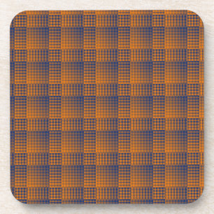 Orange Lila Schachbrett abstraktes Muster Getränkeuntersetzer